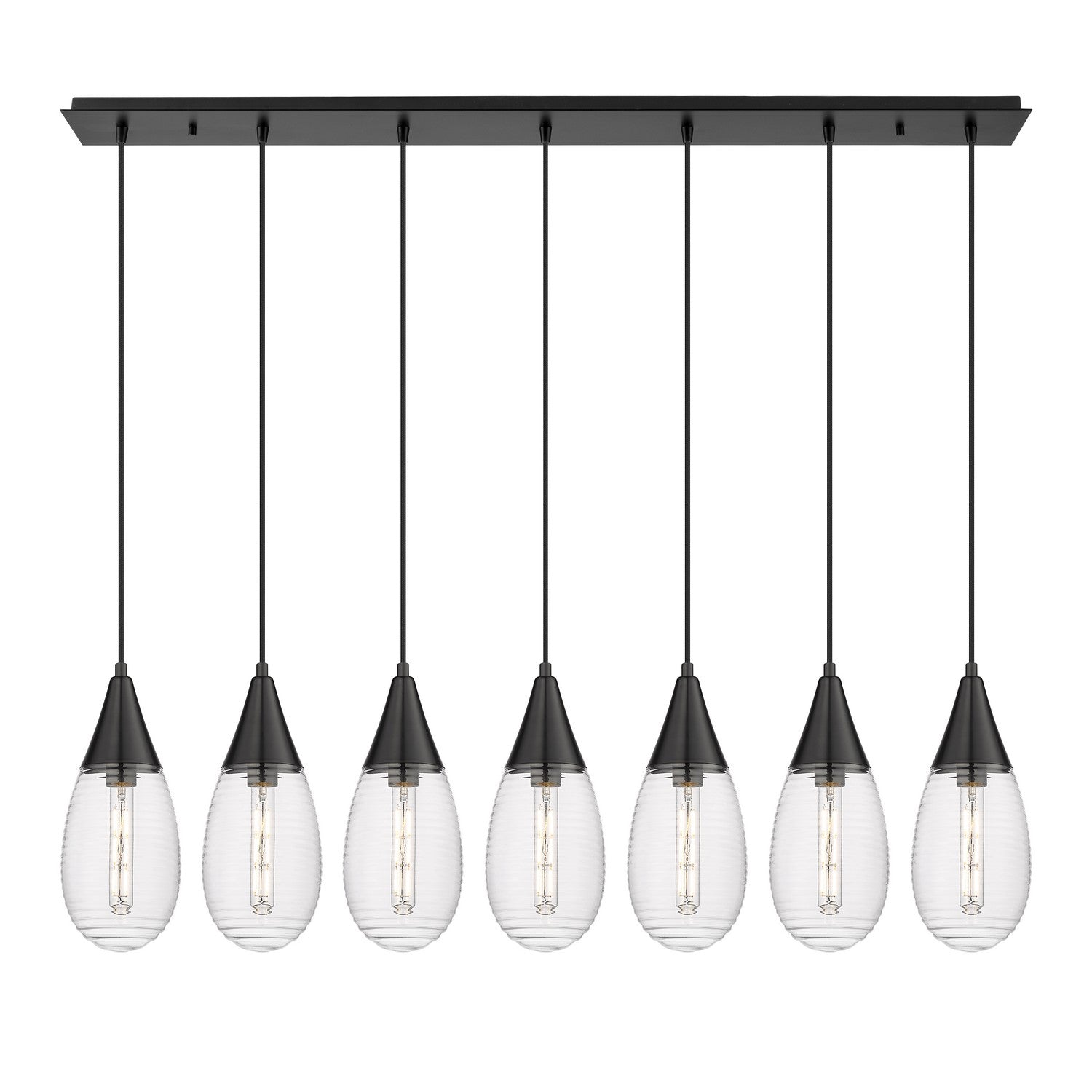 Innovations - 127-450-1P-BK-G450-6SCL - LED Linear Pendant - Downtown Urban - Matte Black