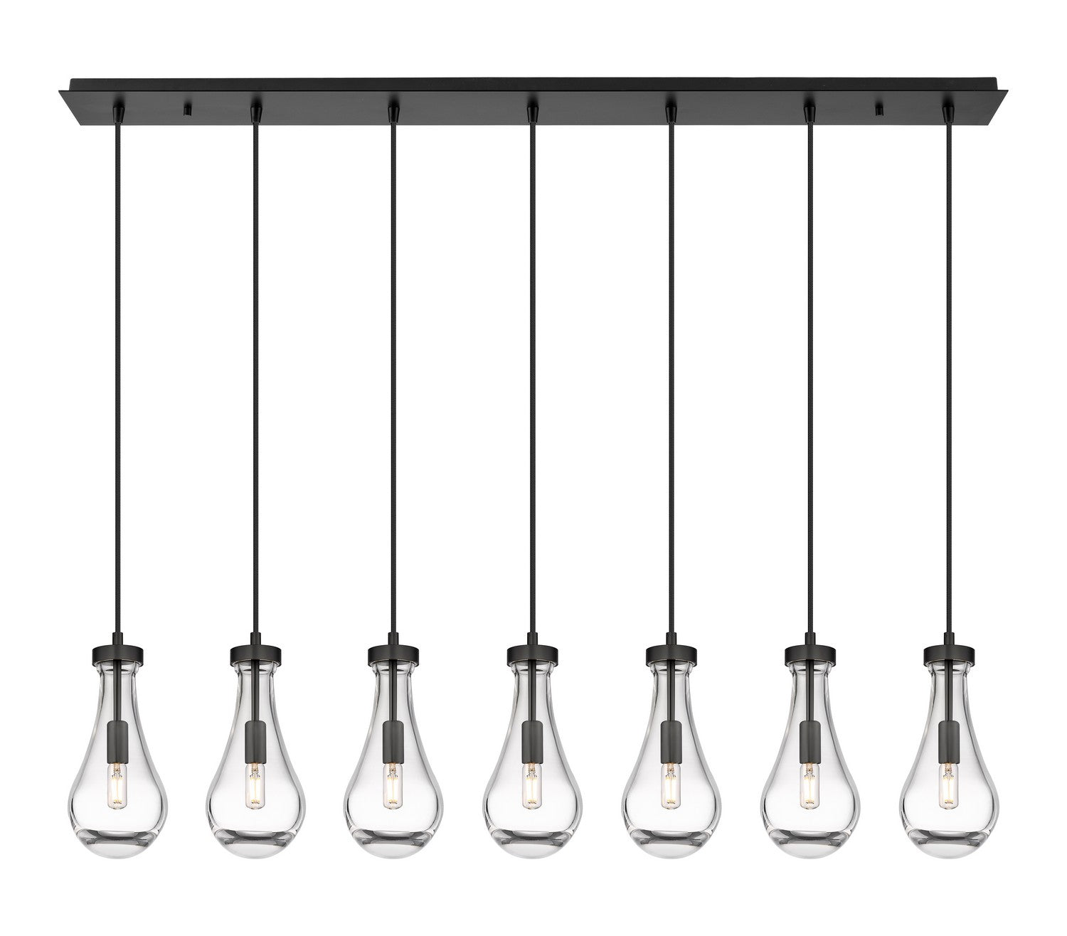 Innovations - 127-451-1P-BK-G451-5CL - LED Linear Pendant - Downtown Urban - Matte Black