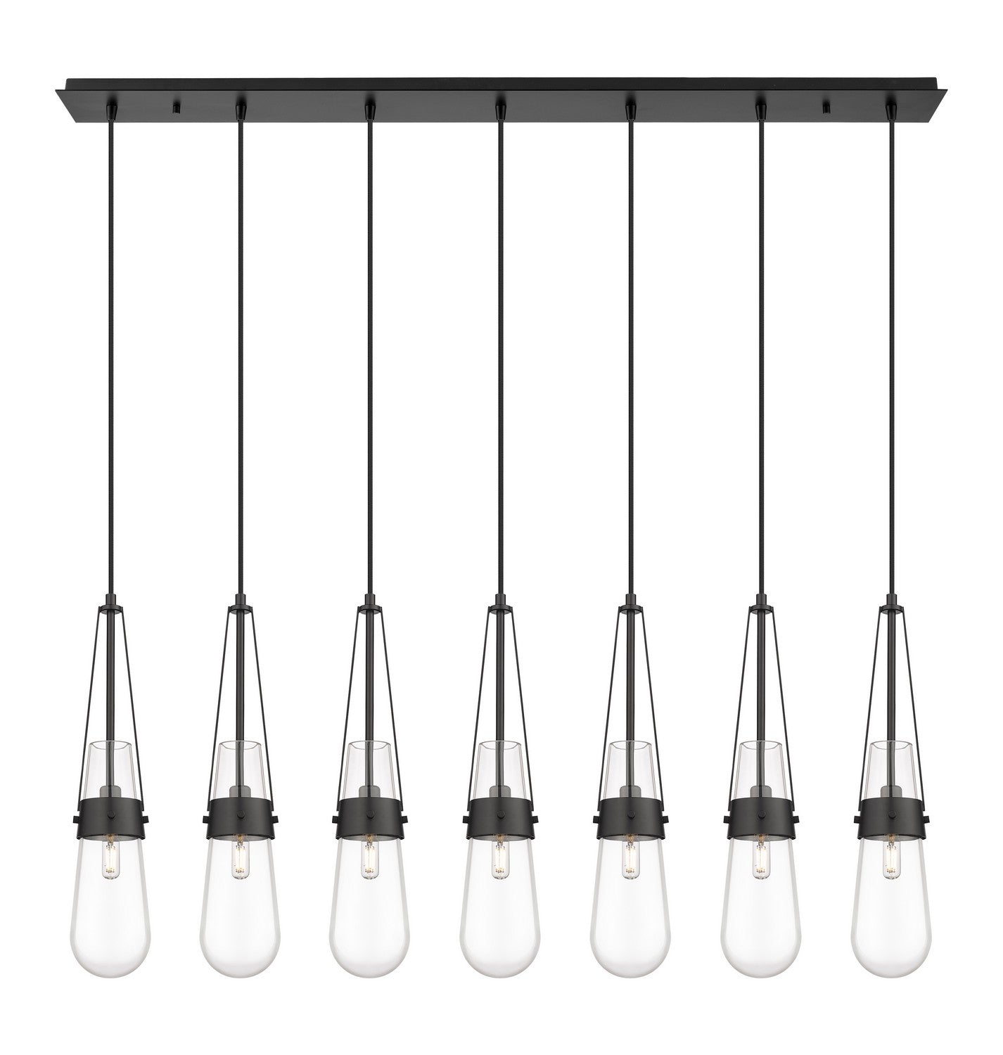 Innovations - 127-452-1P-BK-G452-4CL - LED Linear Pendant - Downtown Urban - Matte Black