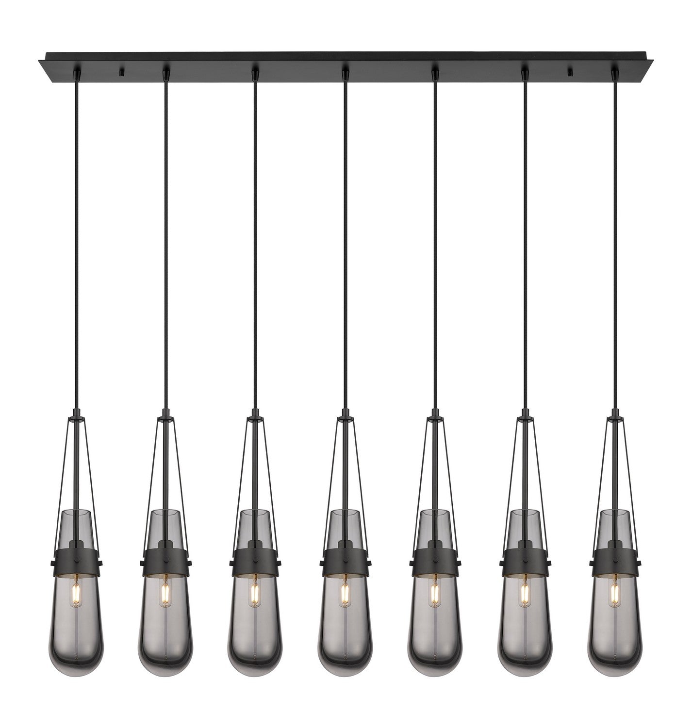 Innovations - 127-452-1P-BK-G452-4SM - LED Linear Pendant - Downtown Urban - Matte Black