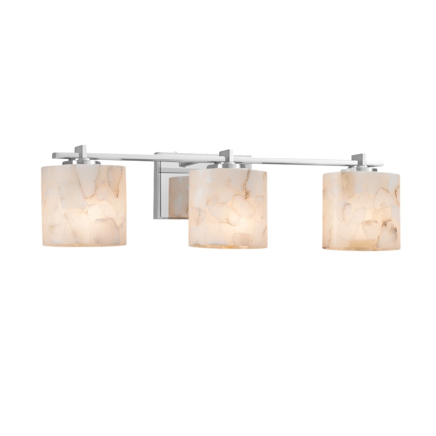 Justice Designs - ALR-8443-30-CROM - Three Light Bath Bar - Alabaster Rocks - Polished Chrome