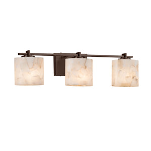 Justice Designs - ALR-8443-30-DBRZ - Three Light Bath Bar - Alabaster Rocks - Dark Bronze