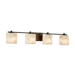 Justice Designs - ALR-8444-30-DBRZ - Four Light Bath Bar - Alabaster Rocks - Dark Bronze