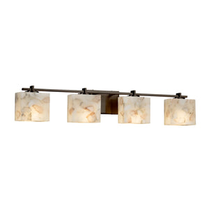 Justice Designs - ALR-8444-55-DBRZ - Four Light Bath Bar - Alabaster Rocks - Dark Bronze