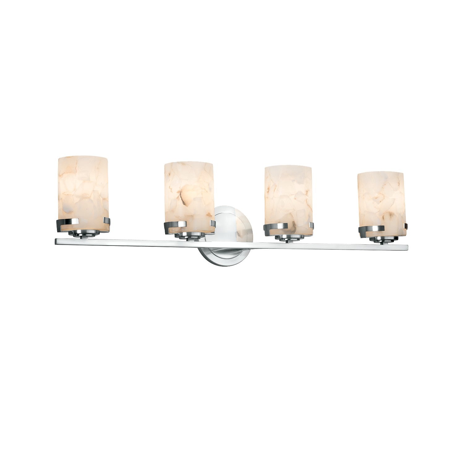 Justice Designs - ALR-8454-10-CROM - Four Light Bath Bar - Alabaster Rocks - Polished Chrome