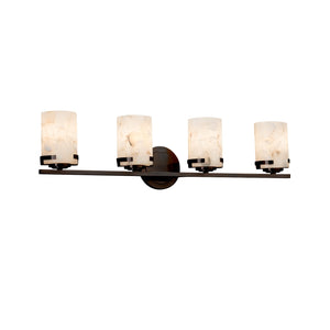 Justice Designs - ALR-8454-10-DBRZ - Four Light Bath Bar - Alabaster Rocks - Dark Bronze