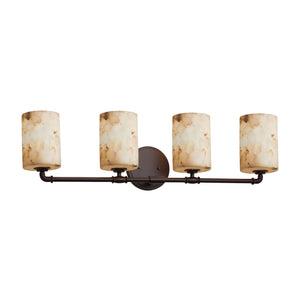 Justice Designs - ALR-8464-10-DBRZ - Four Light Bath Bar - Alabaster Rocks - Dark Bronze