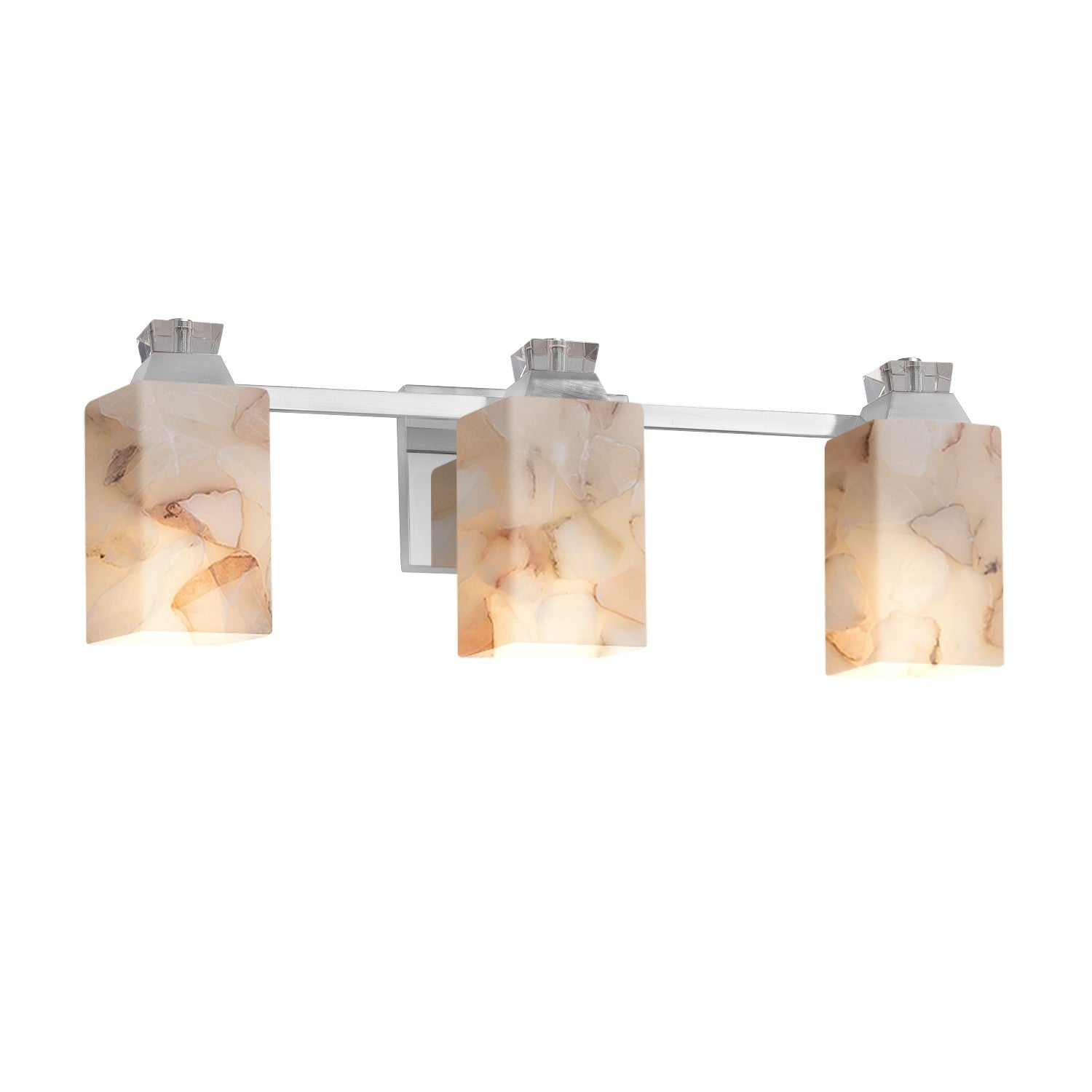 Justice Designs - ALR-8473-15-CROM - Three Light Bath Bar - Alabaster Rocks - Polished Chrome