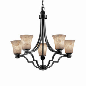 Justice Designs - ALR-8500-20-MBLK-LED5-3500 - LED Chandelier - Alabaster Rocks - Matte Black