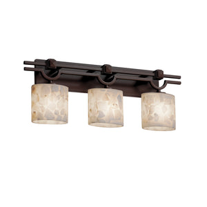 Justice Designs - ALR-8503-30-DBRZ - Three Light Bath Bar - Alabaster Rocks - Dark Bronze