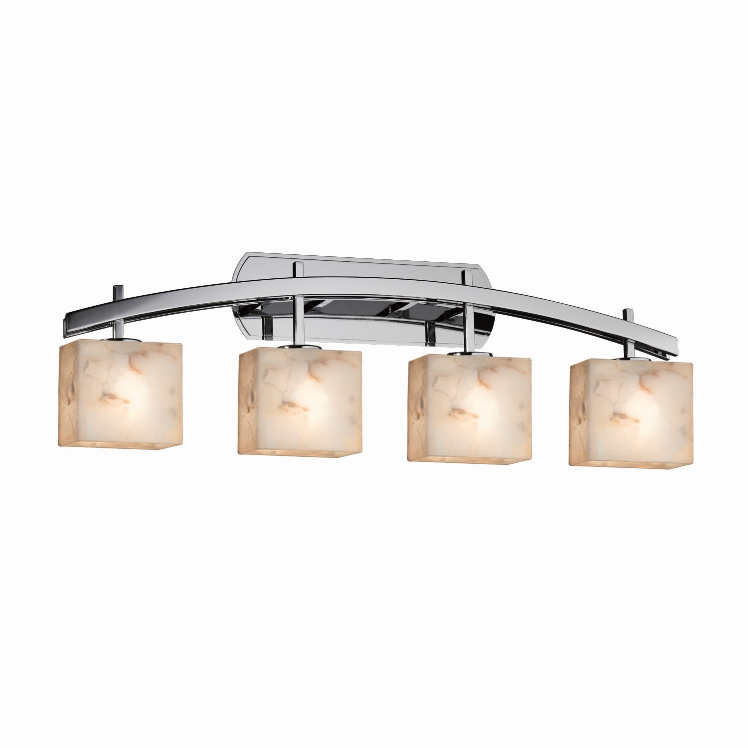 Justice Designs - ALR-8594-55-CROM - Four Light Bath Bar - Alabaster Rocks - Polished Chrome