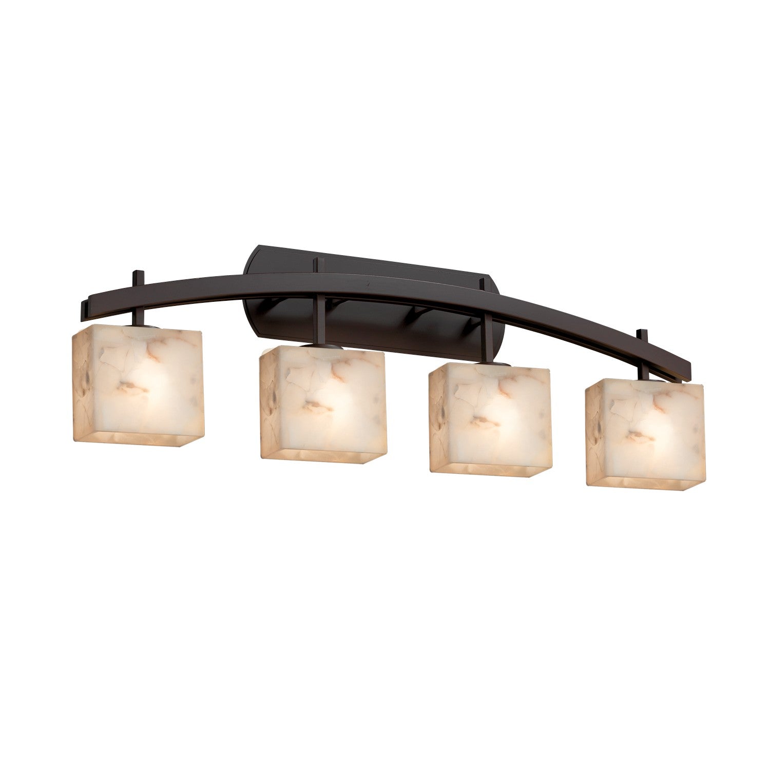 Justice Designs - ALR-8594-55-DBRZ - Four Light Bath Bar - Alabaster Rocks - Dark Bronze