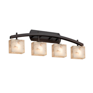 Justice Designs - ALR-8594-55-DBRZ - Four Light Bath Bar - Alabaster Rocks - Dark Bronze