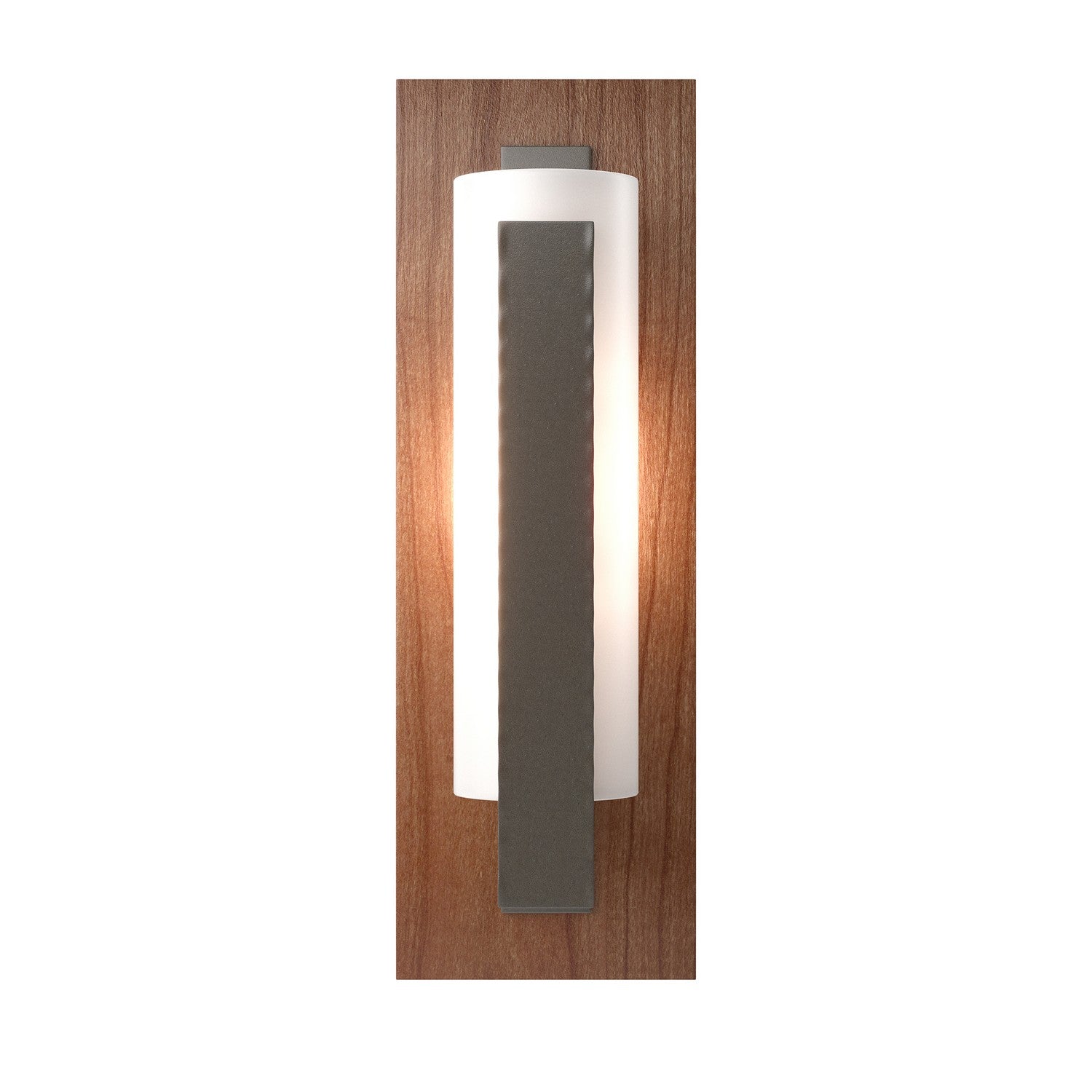 Hubbardton Forge - 217186-SKT-07-CH-GG0065 - Forged Vertical Bar Sconce - Cherry or Copper Backplate - Vertical Bar - Dark Smoke
