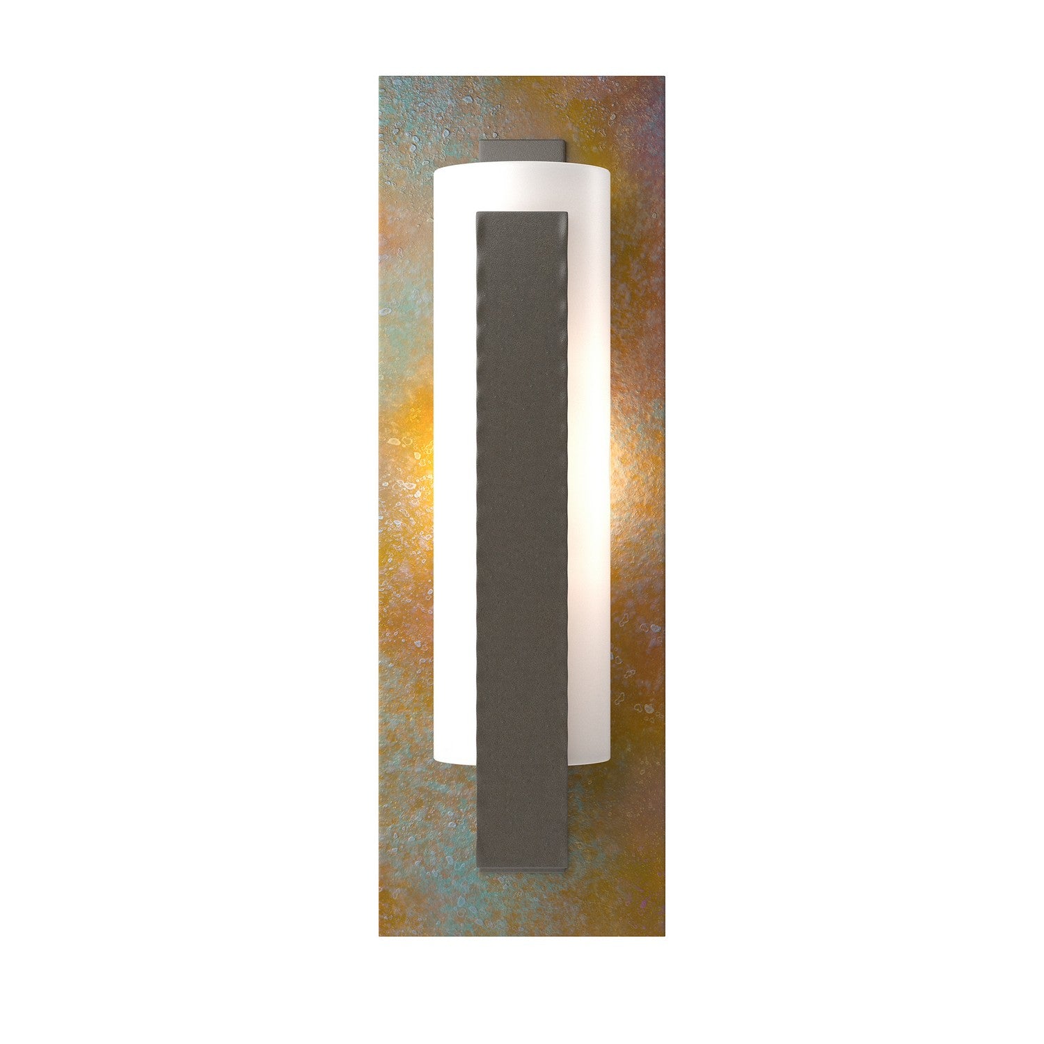 Hubbardton Forge - 217186-SKT-07-CP-GG0065 - Forged Vertical Bar Sconce - Cherry or Copper Backplate - Vertical Bar - Dark Smoke