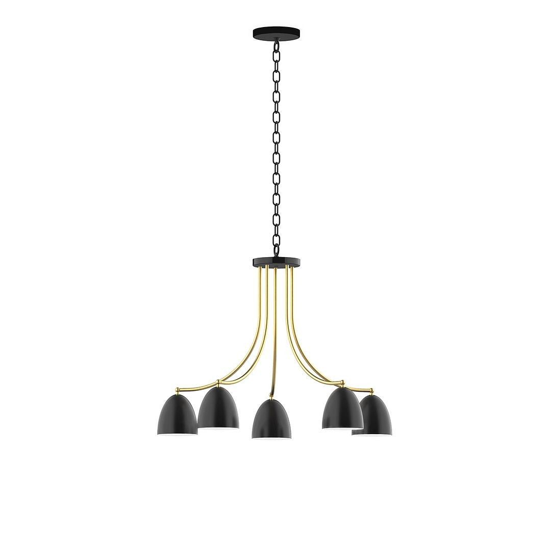 Montclair Light Works - CHN417-41-91-L10 - LED Chandelier - J-Series - Black with Brushed Brass