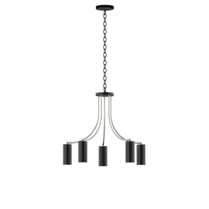 Montclair Light Works - CHN418-41-96 - Five Light Chandelier - J-Series - Black with Brushed Nickel