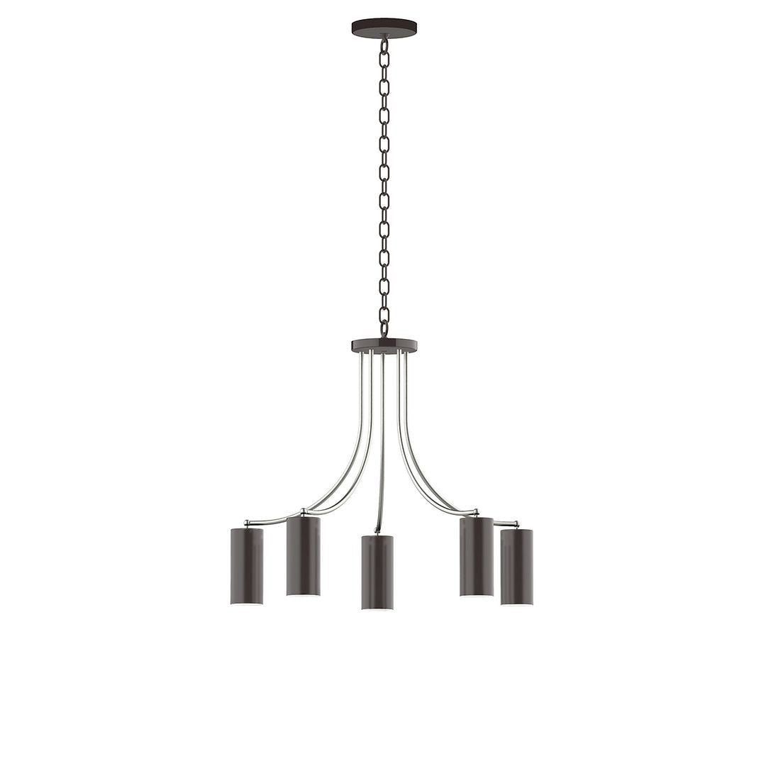 Montclair Light Works - CHN418-51-96 - Five Light Chandelier - J-Series - Architectural Bronze with Brushed Nickel