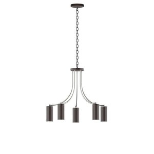 Montclair Light Works - CHN418-51-96 - Five Light Chandelier - J-Series - Architectural Bronze with Brushed Nickel