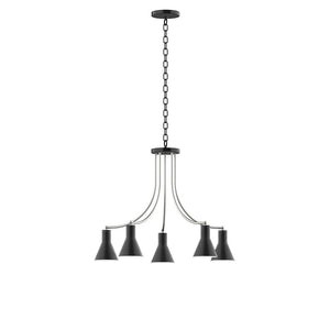 Montclair Light Works - CHN436-41-96 - Five Light Chandelier - J-Series - Black with Brushed Nickel