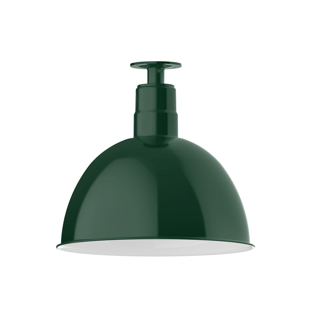 Montclair Light Works - FMB117-42-W16 - One Light Flush Mount - Deep Bowl - Forest Green