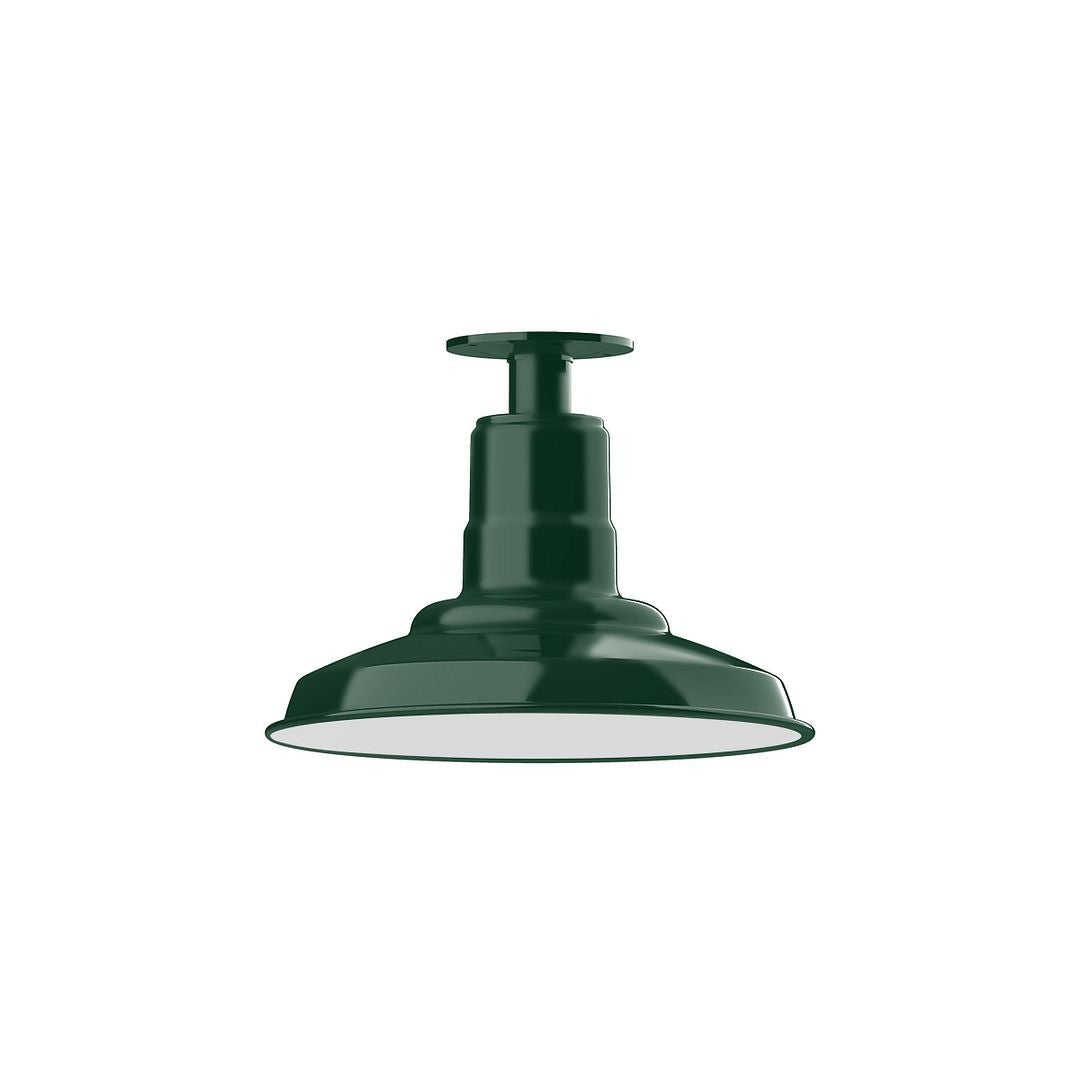 Montclair Light Works - FMB182-42-G05 - One Light Flush Mount - Warehouse - Forest Green