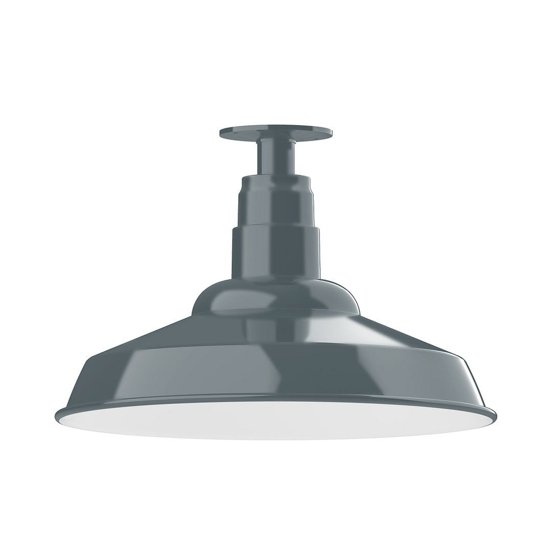 Montclair Light Works - FMB184-40-W16 - One Light Flush Mount - Warehouse - Slate Gray