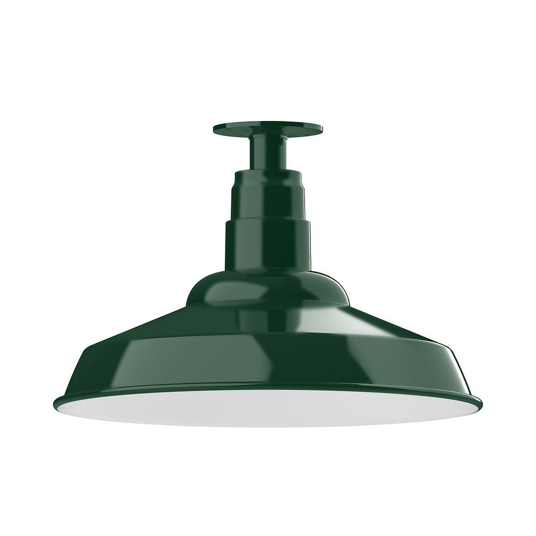 Montclair Light Works - FMB184-42-G05 - One Light Flush Mount - Warehouse - Forest Green