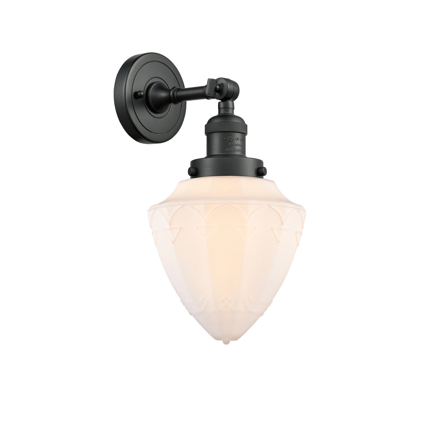 Innovations - 203-BK-G661-7 - One Light Wall Sconce - Franklin Restoration - Matte Black