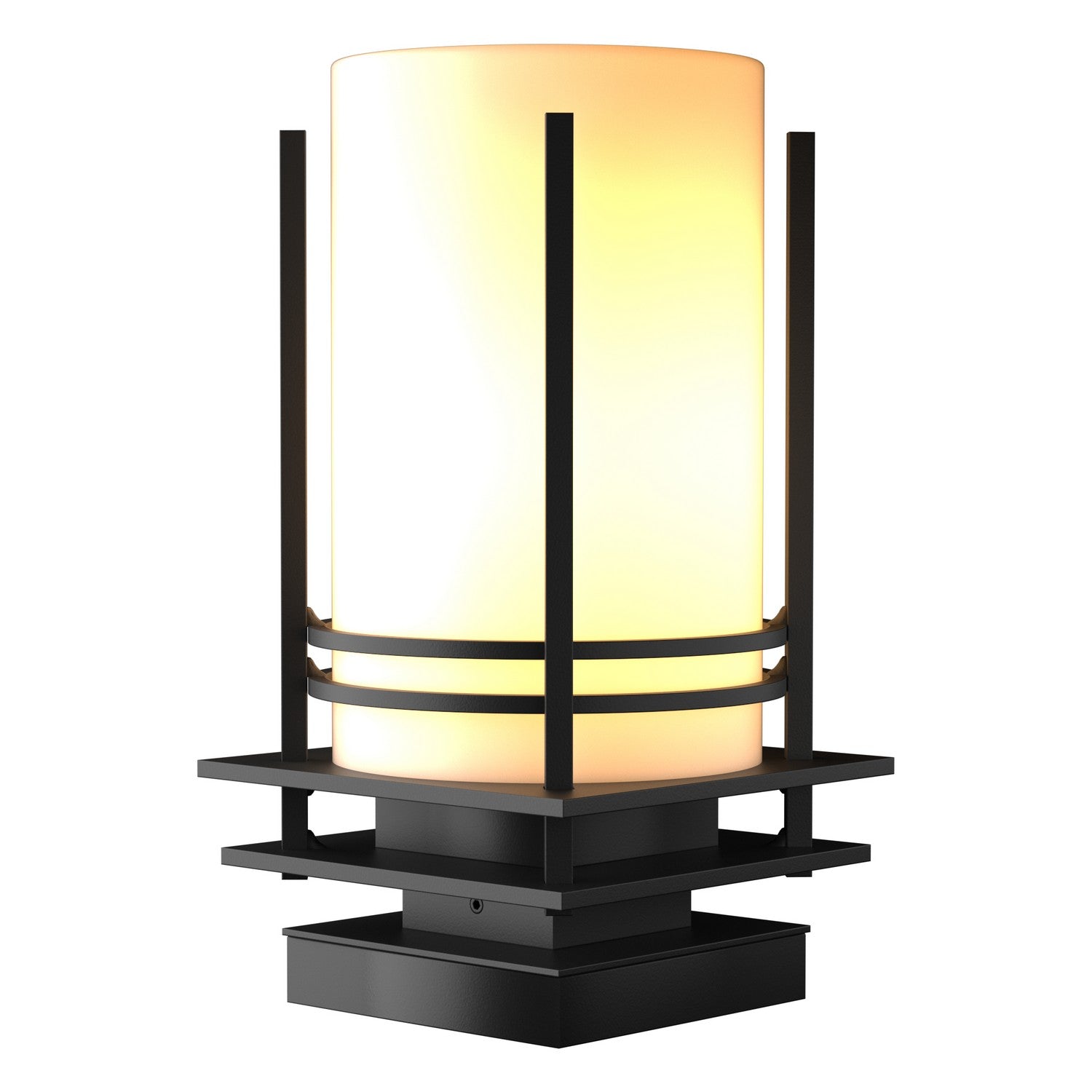 Hubbardton Forge - 335796-SKT-80-GG0026 - One Light Outdoor Pier Mount - Banded - Coastal Black