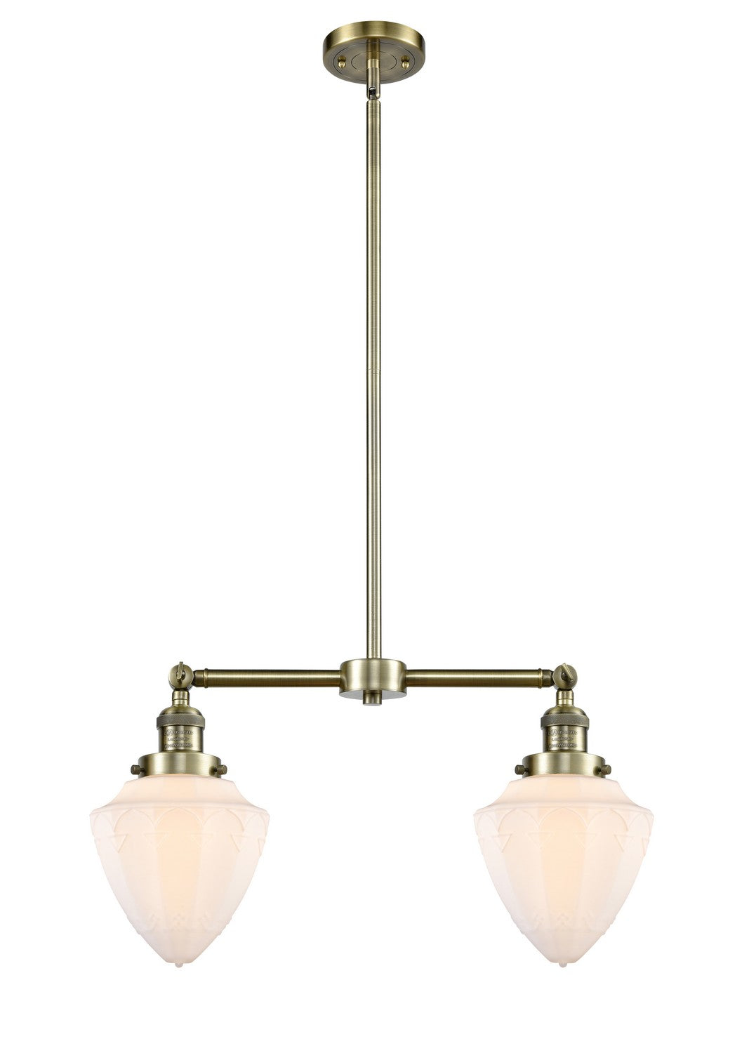 Innovations - 209-AB-G661-7 - Two Light Island Pendant - Franklin Restoration - Antique Brass