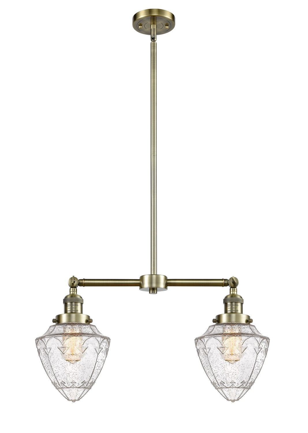 Innovations - 209-AB-G664-7 - Two Light Island Pendant - Franklin Restoration - Antique Brass