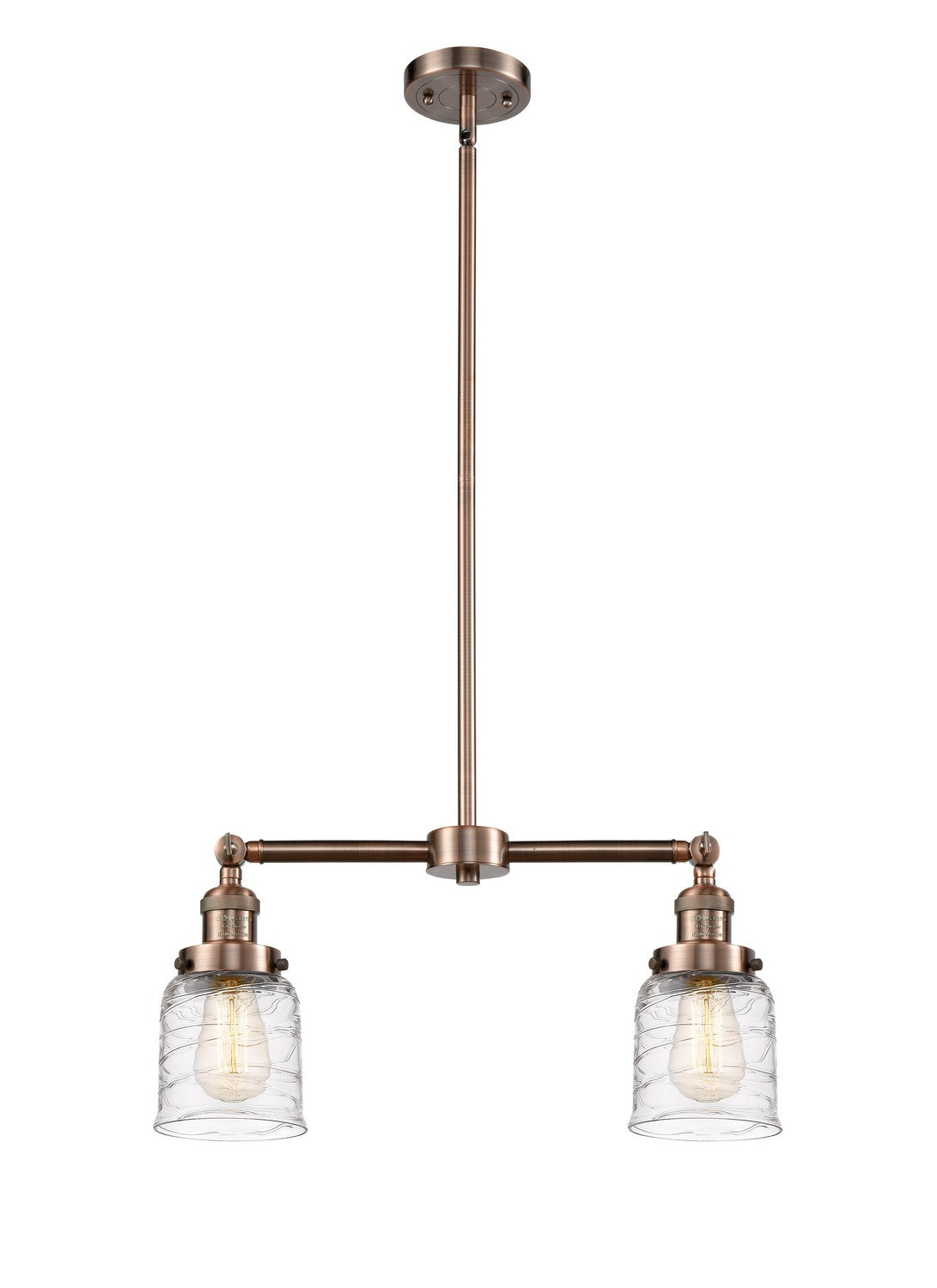 Innovations - 209-AC-G513 - Two Light Island Pendant - Franklin Restoration - Antique Copper