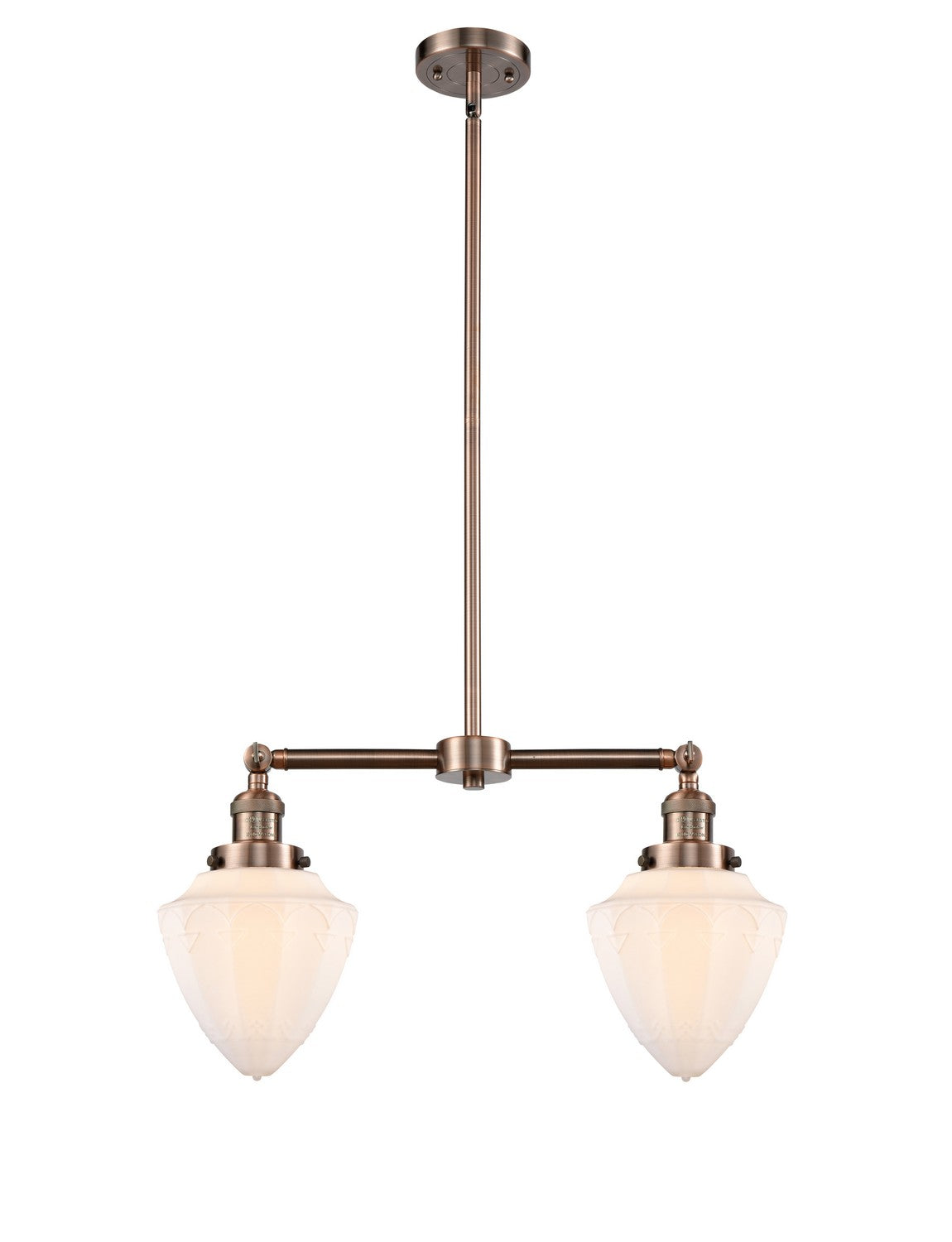 Innovations - 209-AC-G661-7 - Two Light Island Pendant - Franklin Restoration - Antique Copper