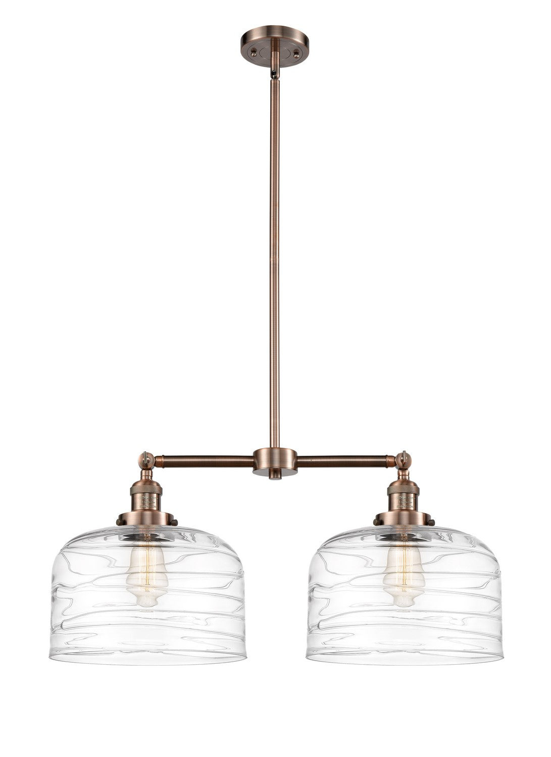 Innovations - 209-AC-G713-L - Two Light Island Pendant - Franklin Restoration - Antique Copper