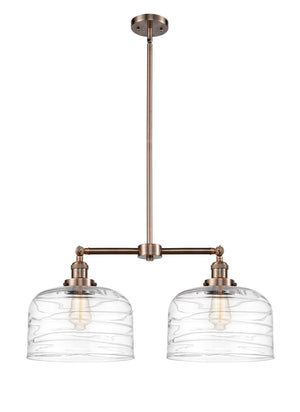 Innovations - 209-AC-G713-L - Two Light Island Pendant - Franklin Restoration - Antique Copper