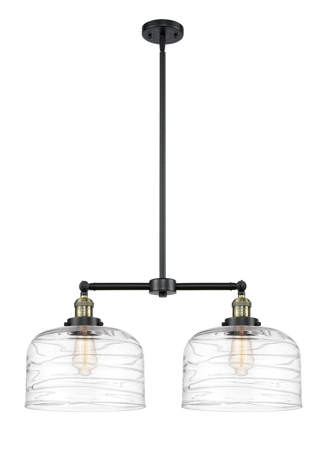 Innovations - 209-BAB-G713-L - Two Light Island Pendant - Franklin Restoration - Black Antique Brass