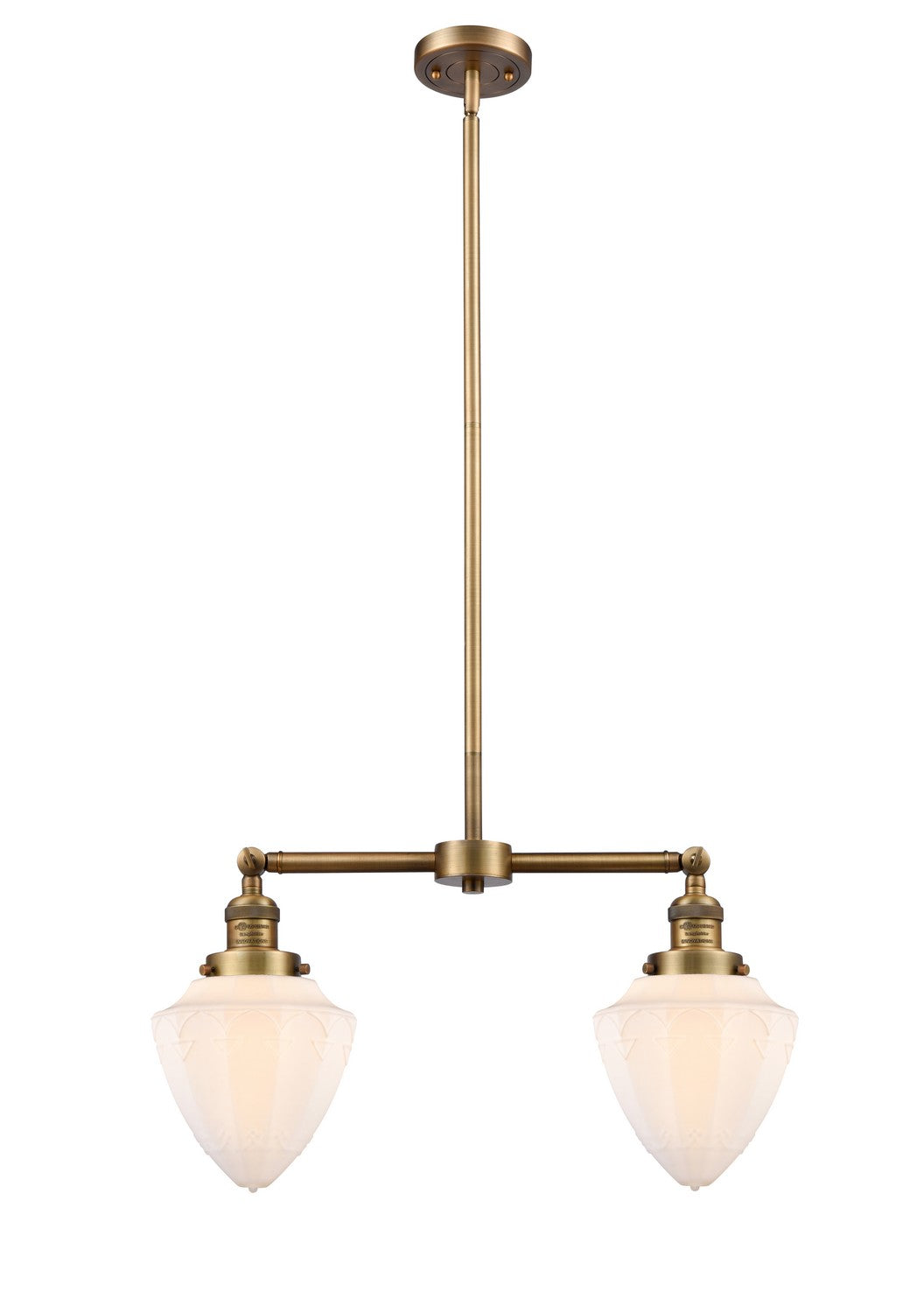 Innovations - 209-BB-G661-7 - Two Light Island Pendant - Franklin Restoration - Brushed Brass