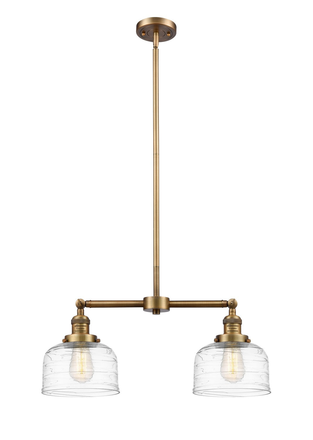 Innovations - 209-BB-G713 - Two Light Island Pendant - Franklin Restoration - Brushed Brass