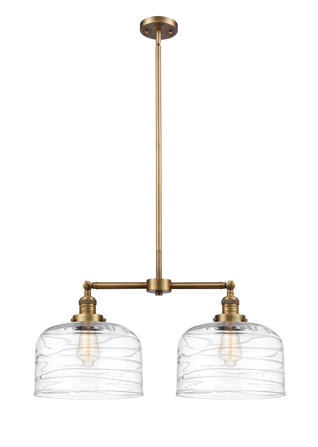 Innovations - 209-BB-G713-L - Two Light Island Pendant - Franklin Restoration - Brushed Brass