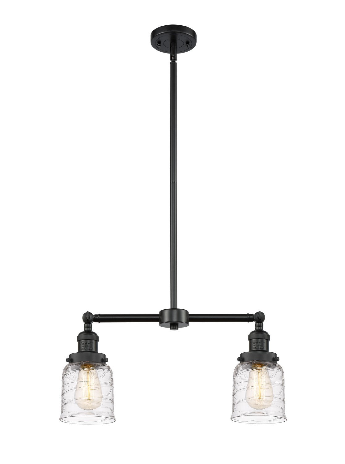 Innovations - 209-BK-G513 - Two Light Island Pendant - Franklin Restoration - Matte Black