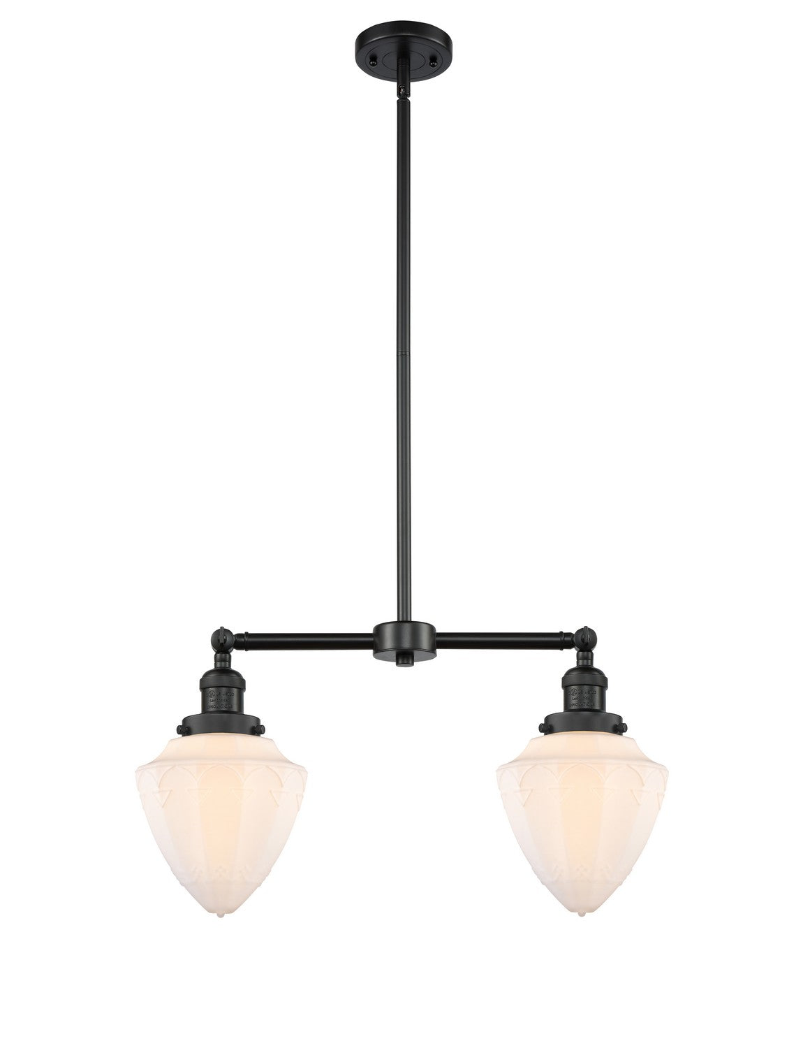 Innovations - 209-BK-G661-7 - Two Light Island Pendant - Franklin Restoration - Matte Black