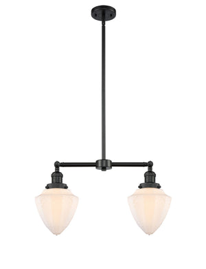 Innovations - 209-BK-G661-7 - Two Light Island Pendant - Franklin Restoration - Matte Black