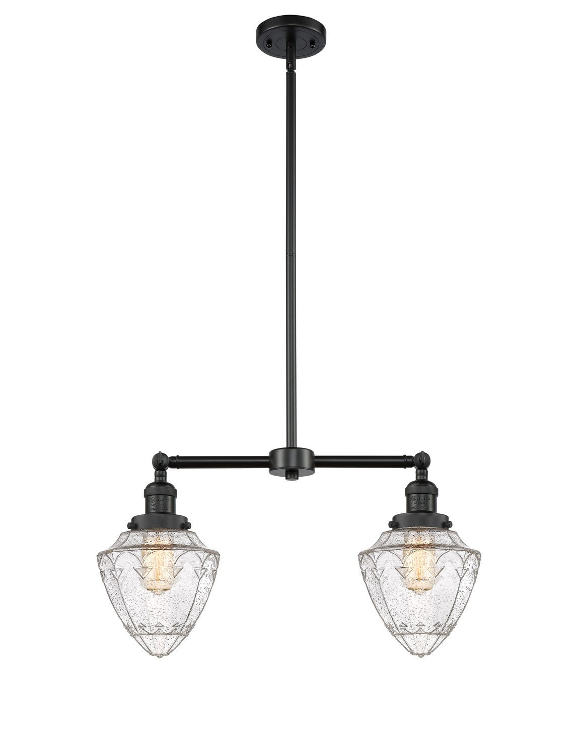 Innovations - 209-BK-G664-7 - Two Light Island Pendant - Franklin Restoration - Matte Black