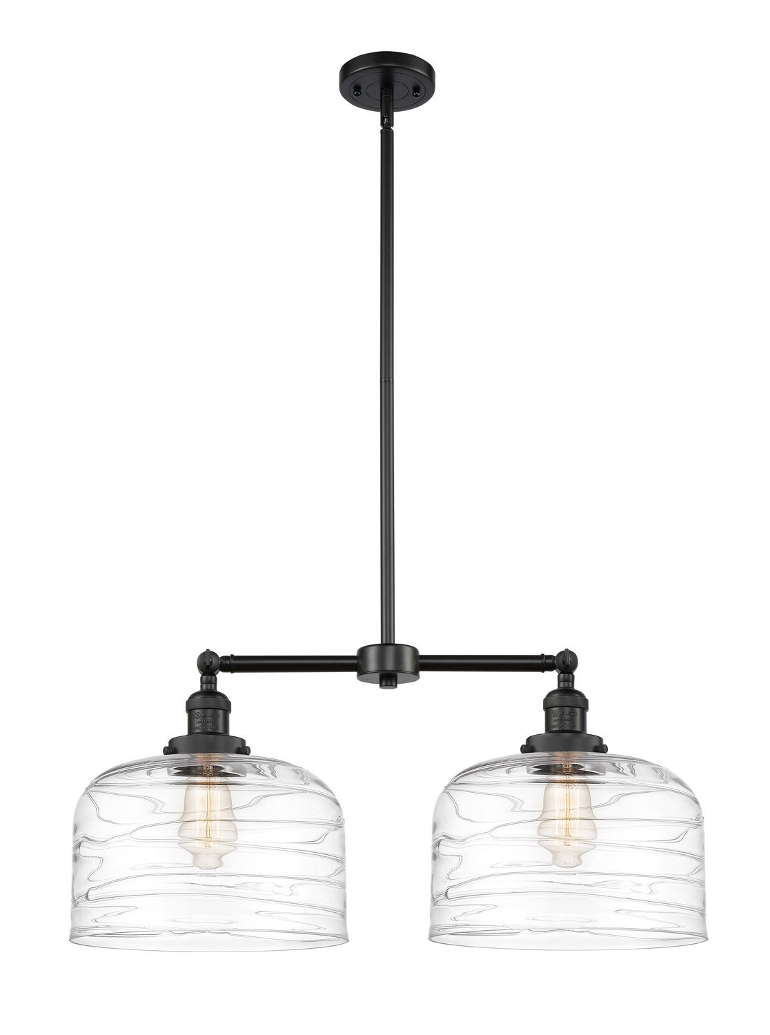 Innovations - 209-BK-G713-L - Two Light Island Pendant - Franklin Restoration - Matte Black