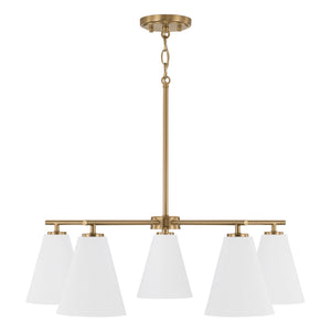 Capital Lighting - AA1040RE - Five Light Chandelier - Charlie - Matte Brass and White