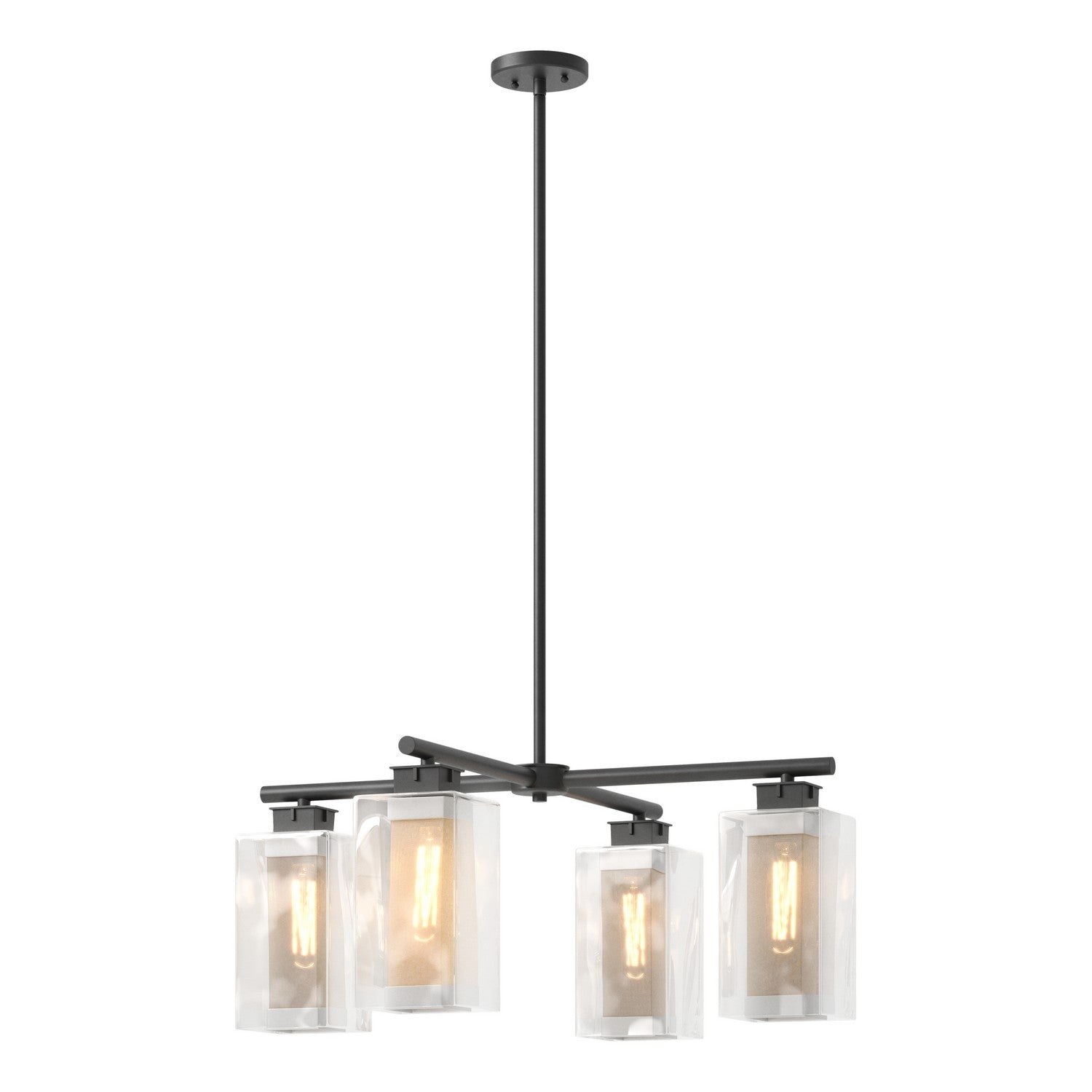 Hubbardton Forge - 364213-SKT-MULT-80-72-ZM0093 - Polaris Outdoor 4-Light Pendant - Polaris - Coastal Black