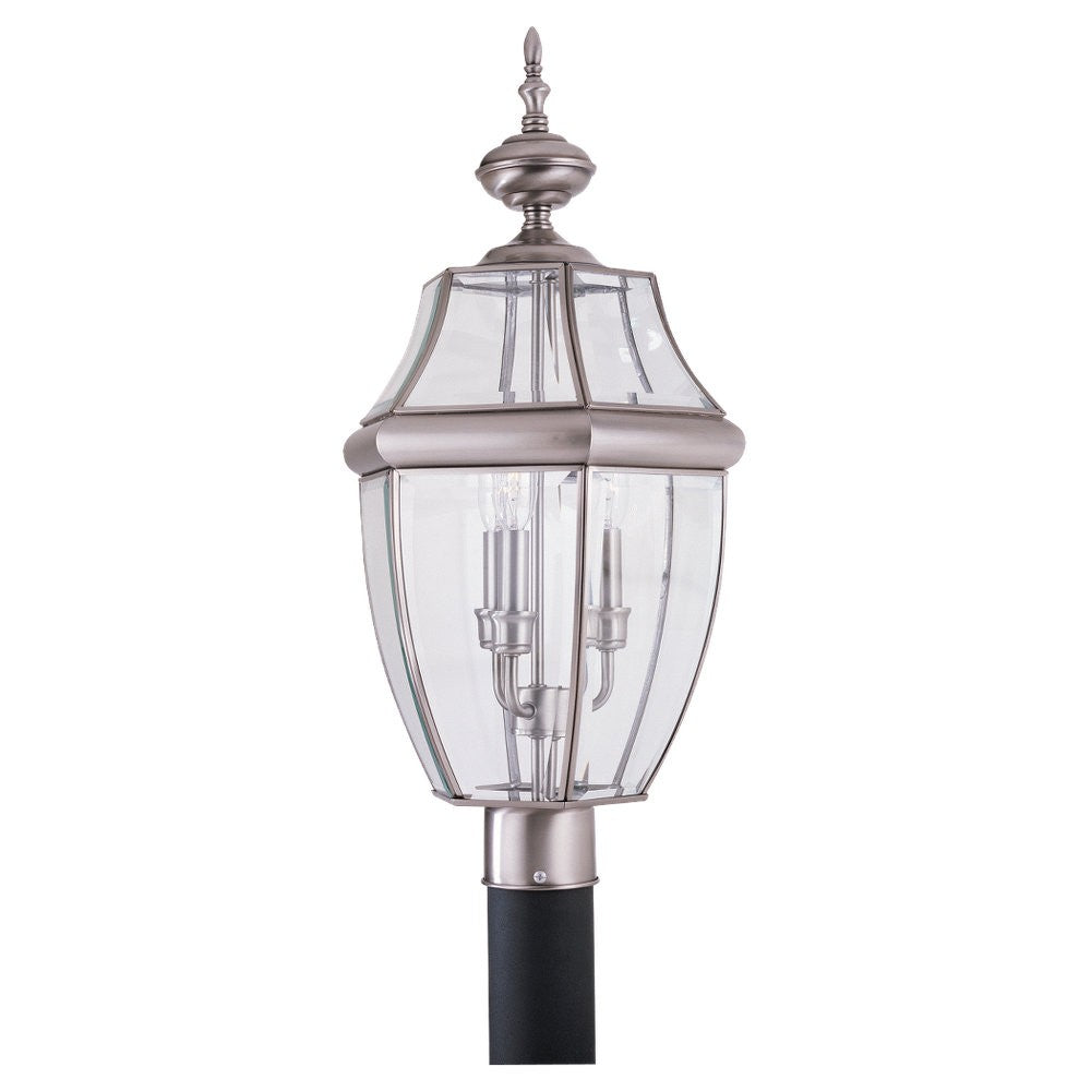 Generation Lighting. - 8239-965 - Three Light Outdoor Post Lantern - Lancaster - Antique Brushed Nickel