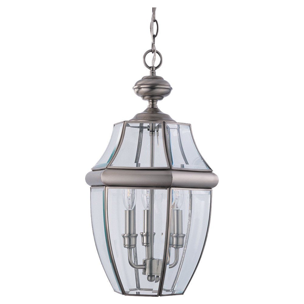 Generation Lighting. - 6039-965 - Three Light Outdoor Pendant - Lancaster - Antique Brushed Nickel