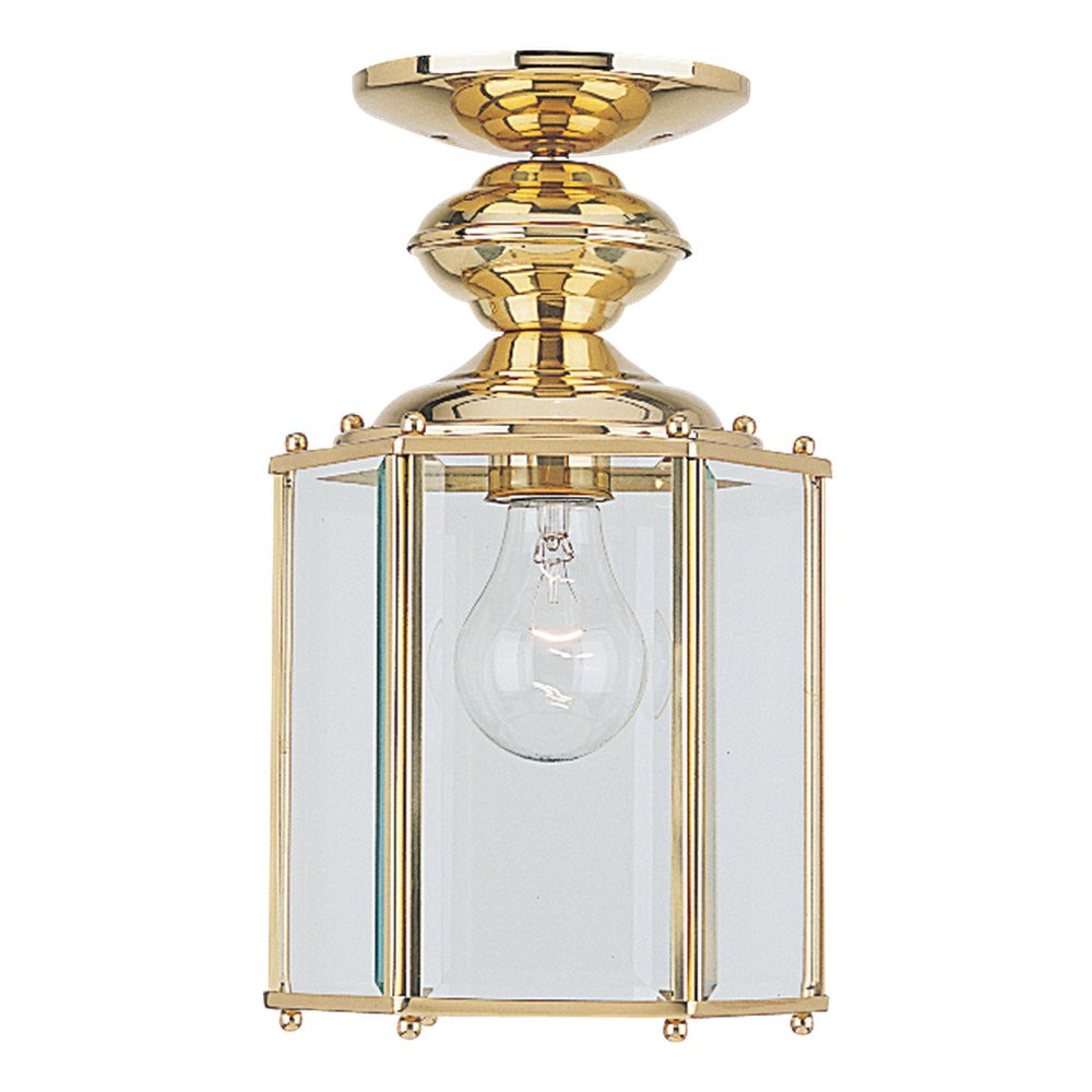 Generation Lighting. - 6008-02 - One Light Outdoor Semi-Flush Convertible Pendant - Classico - Polished Brass